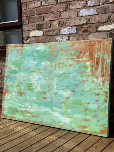 Richter Style Original Abstract Oil Painting On deep Canvas 150x100cm ‘Roheline’