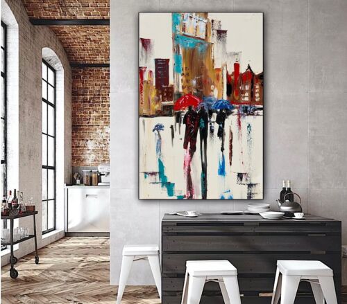 Richter Original Abstract Oil Painting 76x52x4cm Canvas Paris Rain Love