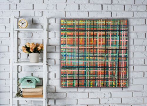 Richter Style abstract Original Oil Painting On Canvas 50x50cm Matrix Oka Vogue