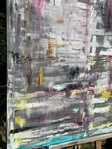 Richter Style Abstract Original Oil Painting On 2cm Canvas 100X100cm Reflection