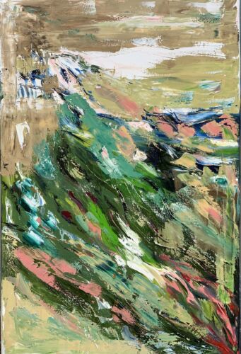 Kandinsky Style Original Abstract Oil Painting On Canvas 90x60cm Lake District