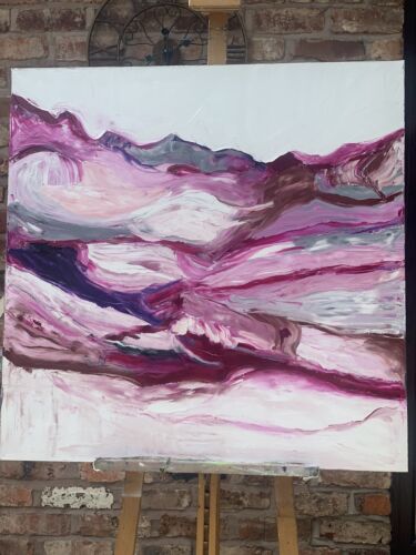 Richter StyLe Abstract Large Oil Painting On Canvas 90x90cm Mountain Meadow Oka