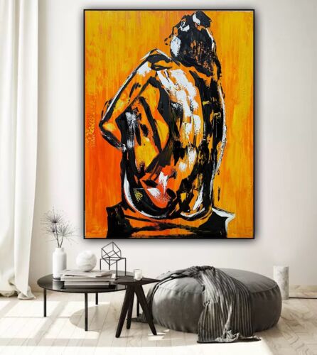 Large Abstract Original Oil Painting On 100x80cm canvas Thinking Of You Nude