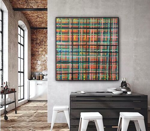 Richter Style abstract Original Oil Painting On Canvas 50x50cm Matrix Oka Vogue