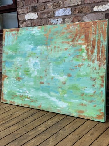 Richter Style Original Abstract Oil Painting On deep Canvas 150x100cm ‘Roheline’