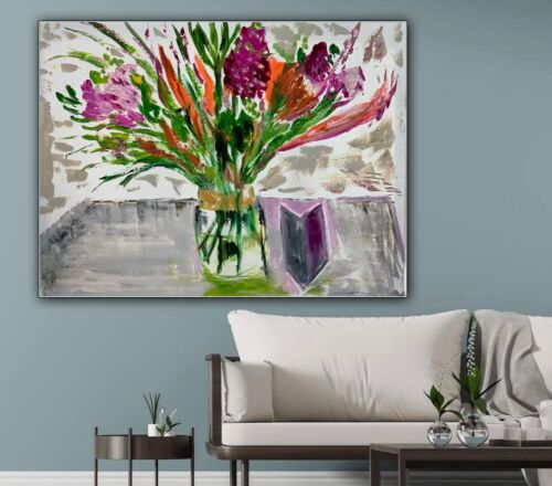 Matisse Style Original Abstract Oil Painting On Canvas 80x60cm Summer Bouquet flowers