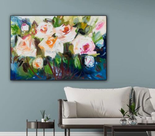 Vugar Mamedov study of Original Oil Painting On Canvas 76x50cm ‘White Roses’