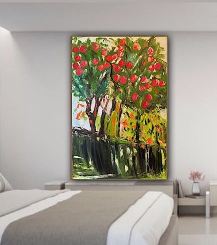 Richter Style Original Abstract Oil Painting On Canvas 150x100cm ‘Apple Trees’ floral