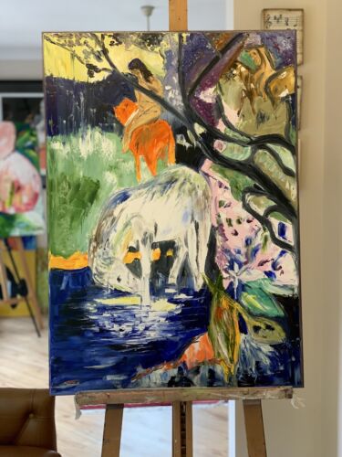 Paul Gauguin Impressionist Style Oil Painting On Canvas 84X60cm White Horse 1899 study