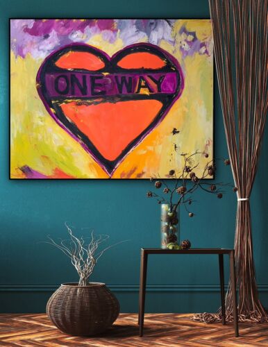 Large Abstract Original Oil Painting On 100x80cm canvas Picasso Road Valentine study