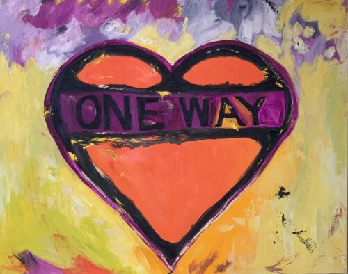 Large Abstract Original Oil Painting On 100x80cm canvas Picasso Road Valentine study