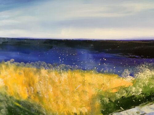 Richter Style Abstract Original Oil Painting On 2cm Canvas 60x76cm Lake District seaside