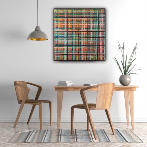 Richter Style abstract Original Oil Painting On Canvas 50x50cm Matrix Oka Vogue