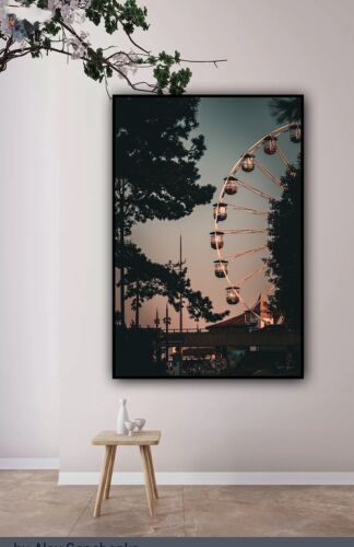 Large Abstract limited print On 81 x 55cm canvas London Eye Night Free postage