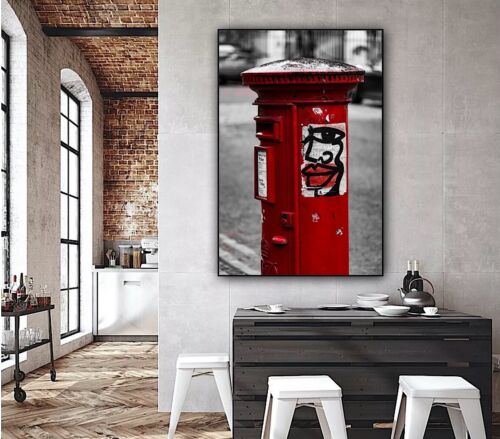 Large Abstract limited print On 81 x 55cm canvas Graffiti Post Box Free postage