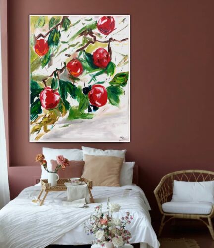 Richter Impressionist Style Original Oil Painting 76x60xm Apples In Bloom II Oka floral