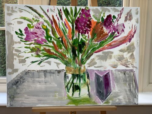Matisse Style Original Abstract Oil Painting On Canvas 80x60cm Summer Bouquet flowers