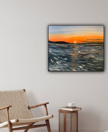 Monet Style Impressionist Abstract original Oil Painting Canvas 50x60cm Ocean 2