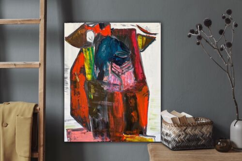 Original abstract Cubism style Oil Painting On Deep 2cm Canvas 50x60cm Owl Tate
