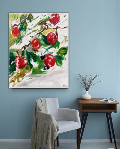 Richter Impressionist Style Original Oil Painting 76x60xm Apples In Bloom II Oka floral