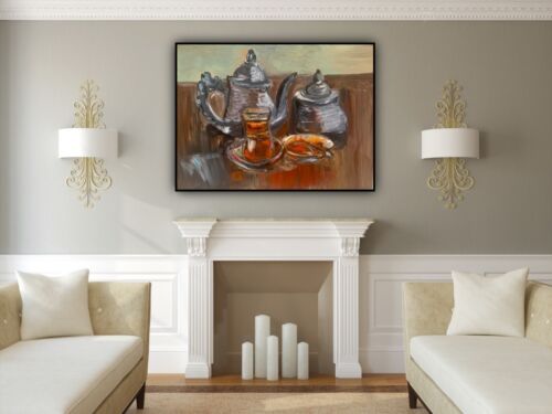 Original Impressionist Oil Painting On 1.5mm Canvas , 30 CmX40cm Turkish Tea