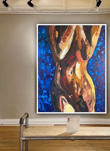 Large Abstract Original Oil Painting On 100x77cm canvas Sculpture Nude Unframed