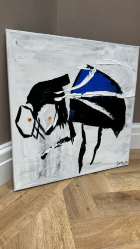 Contemporary Abstract Original Oil Painting On Canvas 40 X40cm La Mosca’ The Fly animal