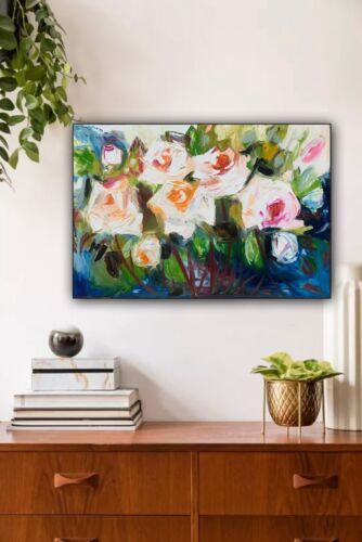 Vugar Mamedov study of Original Oil Painting On Canvas 76x50cm ‘White Roses’
