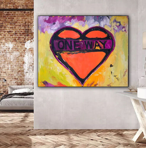 Large Abstract Original Oil Painting On 100x80cm canvas Picasso Road Valentine study