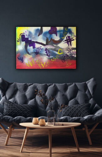 Graffiti art abstract original Oil Painting On 16mm Canvas 50cm X 70cm ‘Woman’
