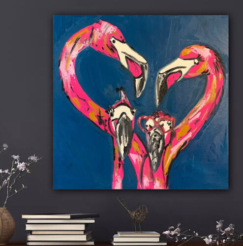 Richter Style Modern Abstract Oil Painting On Canvas 51x51cm Family Love Tate