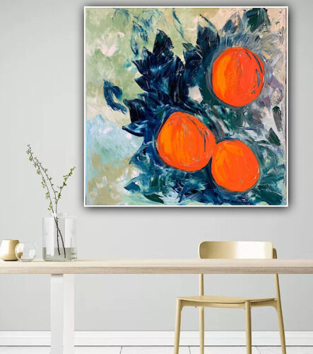 Richter Style Original Abstract Oil Painting On Canvas 80x80cm Orange Tree