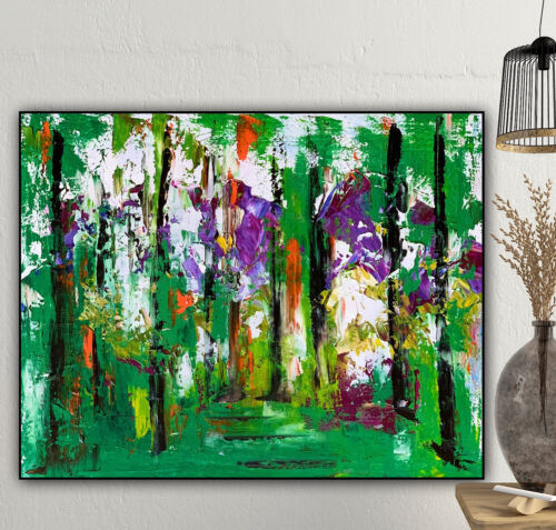 Richter StyLe Abstract original Oil Painting On Canvas 50 X40cm Forest Walk Oka