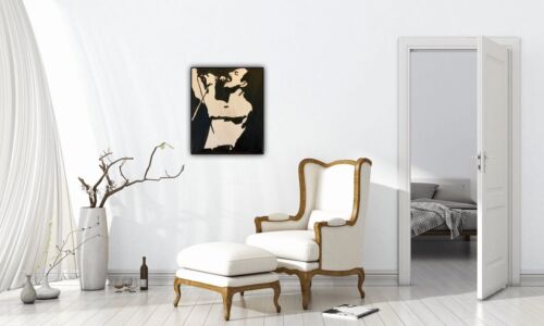 Abstract Original Oil Painting On Canvas 60X 50 Cm Large Freddie MercUry Queen