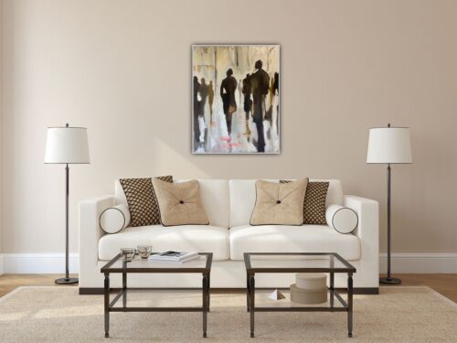 Richter StyLe Abstract Large Oil Painting On Canvas 50 X 40cm Cityscape Walk