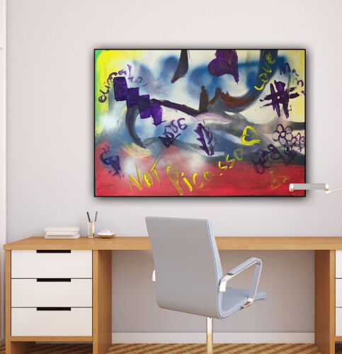 Graffiti art abstract original Oil Painting On 16mm Canvas 50cm X 70cm ‘Woman’