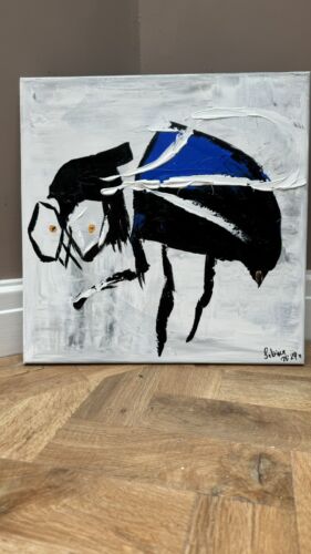 Contemporary Abstract Original Oil Painting On Canvas 40 X40cm La Mosca’ The Fly animal