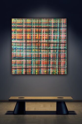 Richter Style abstract Original Oil Painting On Canvas 50x50cm Matrix Oka Vogue