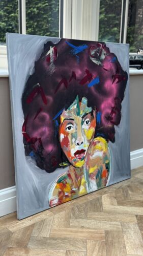 Oka Contemporary Abstract Original Oil Painting 80x80cm Canvas Woman Portrait