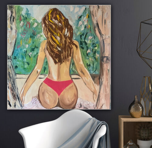 Richter Style Original Abstract Oil Painting On Canvas 80x80cm Morning Nude