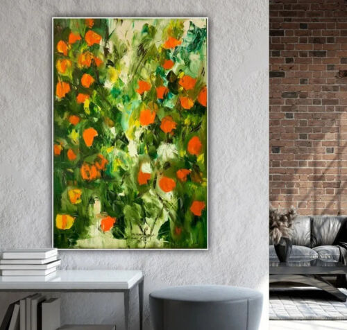 Richter Style Original Abstract Oil Painting On 90X 60cm Canvas Orange Tree