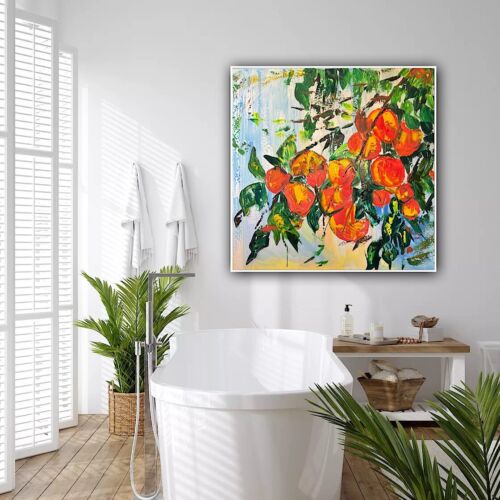 Renour Abstract Original Oil Painting On 77x77cm canvas Textured Orange Tree