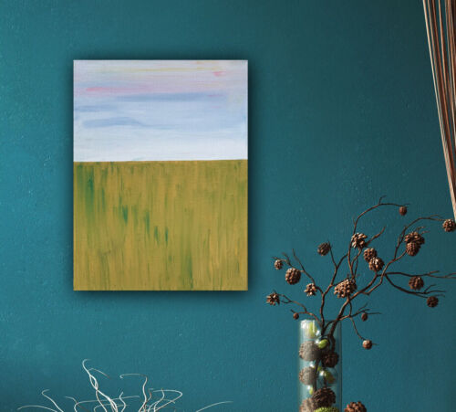 Richter Seaside Ochra, Abstract Oil Painting On Canvas 30cm X 40cm Lake District