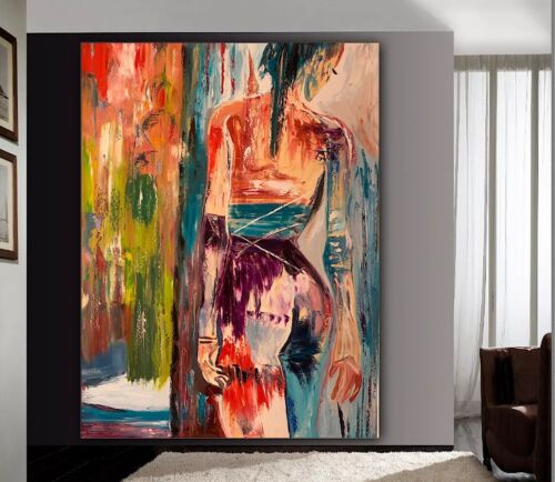 Richter Style Original Abstract Oil Painting On Canvas 100x80cm Morning Nude