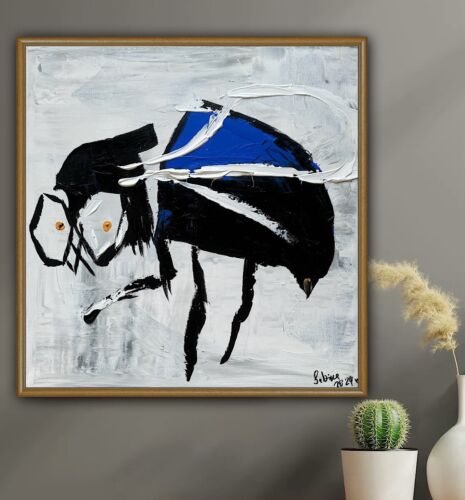 Contemporary Abstract Original Oil Painting On Canvas 40 X40cm La Mosca’ The Fly animal