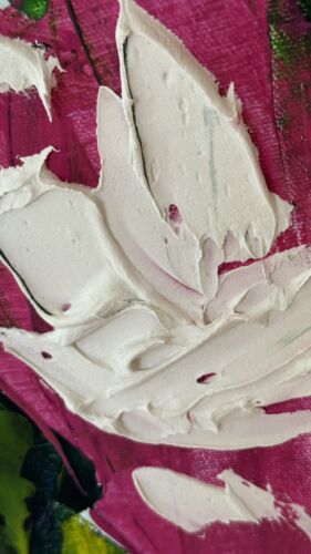 Large Abstract Original Oil Painting On 100x80cm canvas Flowers White Roses II