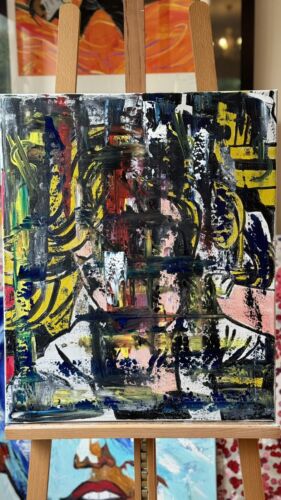 Richter Style Original Abstract Oil Painting On Canvas 50x60cm Graffiti Art