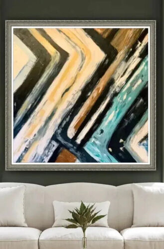 Richter Style Original Abstract Oil Painting On Canvas 90 X 90cm Pathways, Retro