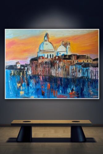 Kandinsky Original Abstract Oil Painting On Canvas 100 X 80cm Venice Landscape