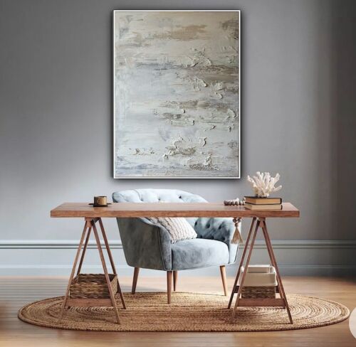 Richter StyLe Abstract Original Oil Painting On Canvas 80x60cm Textured Dessert